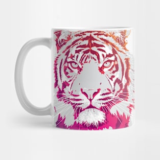 Bright Pink and Orange Neon Tiger Art Mug